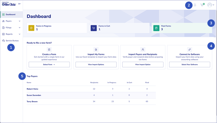 efile4Biz Dashboard