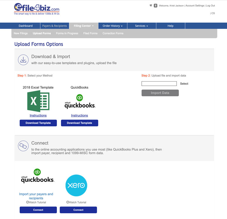efile 1099s with Quickbooks or Xero data