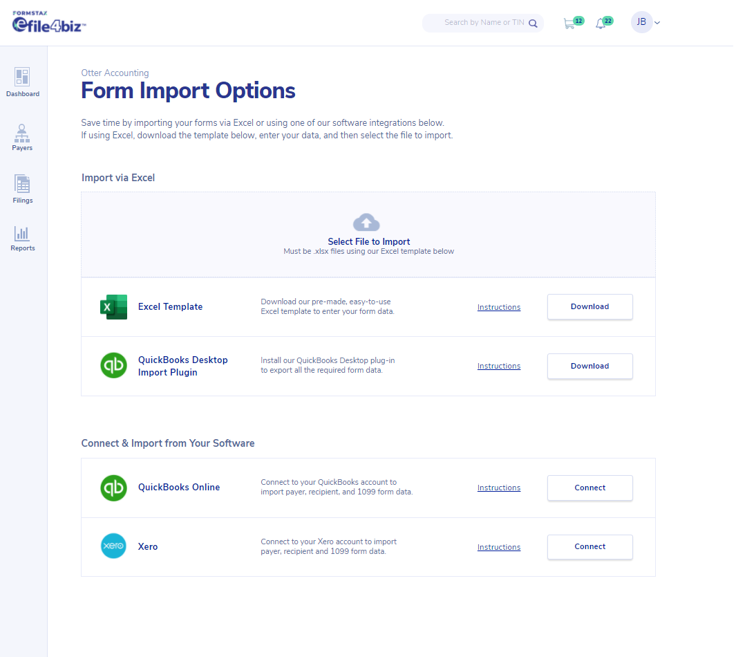 efile 1099s with Quickbooks or Xero data